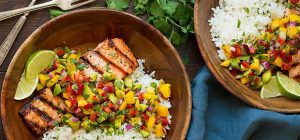 National Nutrition Month: 15 Minute Recipes – Salmon with Pineapple Salsa